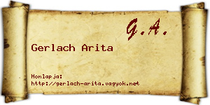 Gerlach Arita névjegykártya